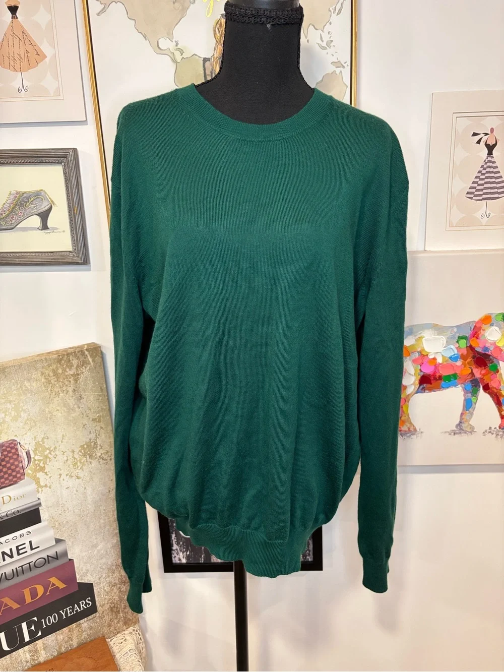 Banana Republic Men's Crewneck Sweater in Forest Green